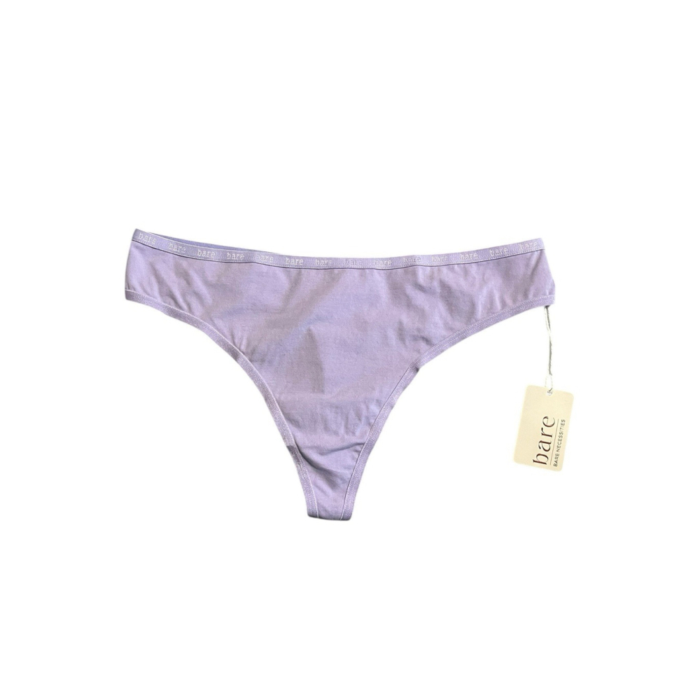 Bare Thong Underwear Womens Medium Lilac Purple Cotton Panties NWT
